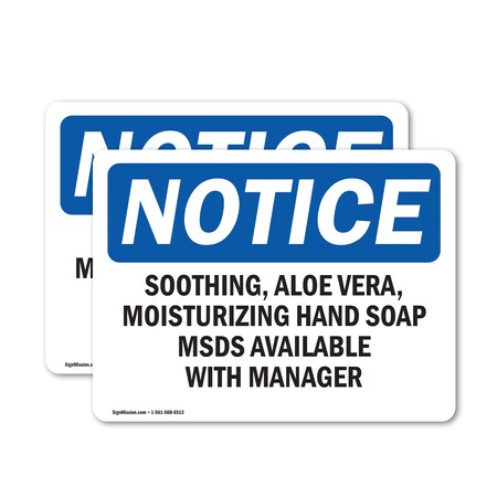 Signmission SOOTHING Aloe VERA Moisturizing Hand Soap, 18 in W x Rectangle, Vinyl Decal OS-2PACK-NS-D-1218-L-18369